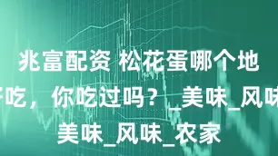 兆富配资 松花蛋哪个地方的好吃，你吃过吗？_美味_风味_农家